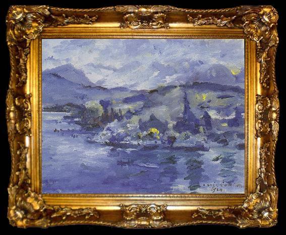 framed  Lovis Corinth Lake Lucerne in the afternoon, ta009-2